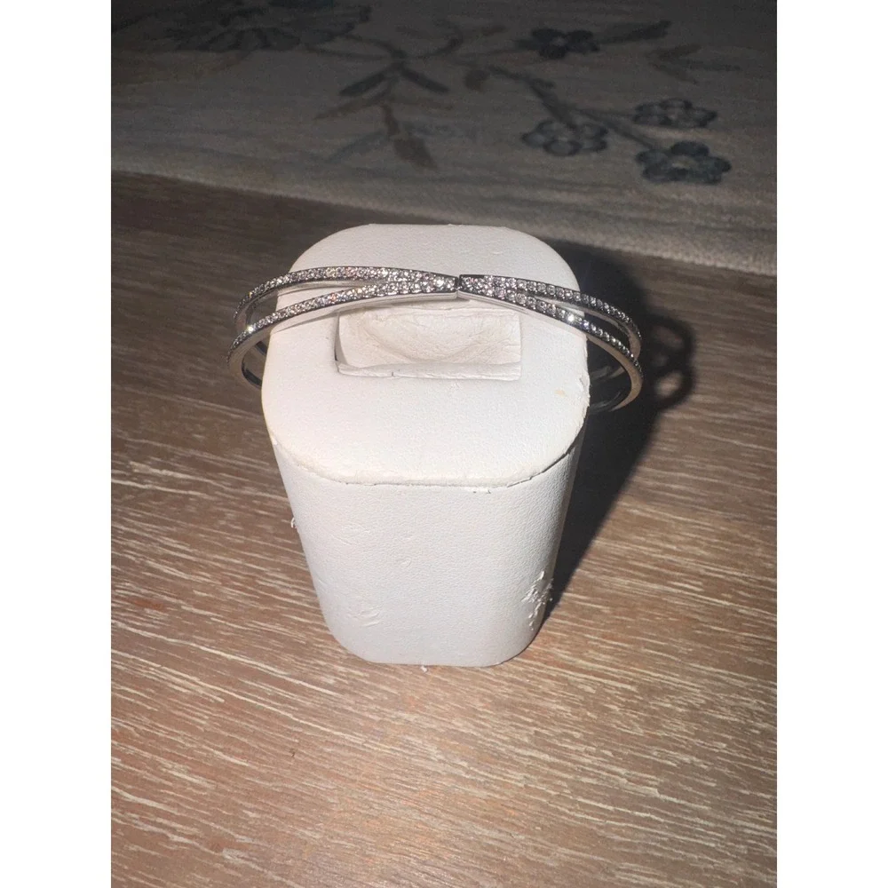 Sparkling Crystal Double Band Crossover Bangle Bracelet Women's Fashion Jewelry‎